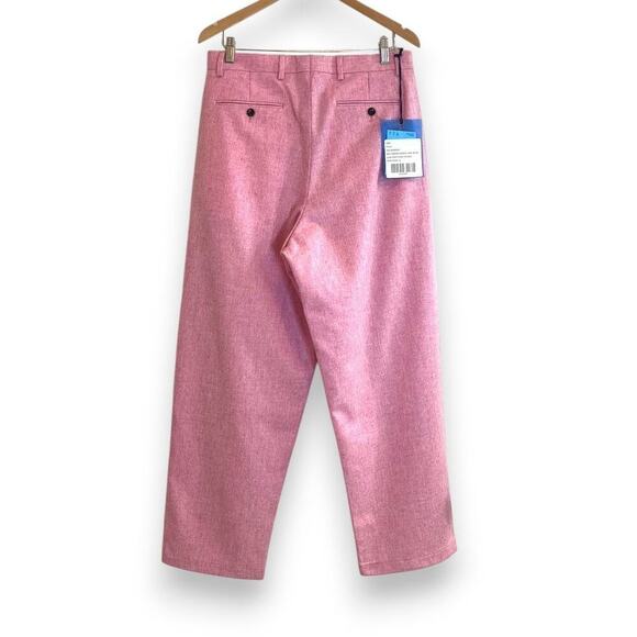 NWT LC23 Shetland Double Pink Wool Trousers Made in Italy Size 48 / 32 Waist - Picture 5 of 9